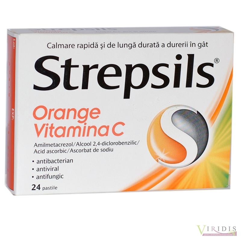 Strepsils Orange Vitamina C x 24 Pastile