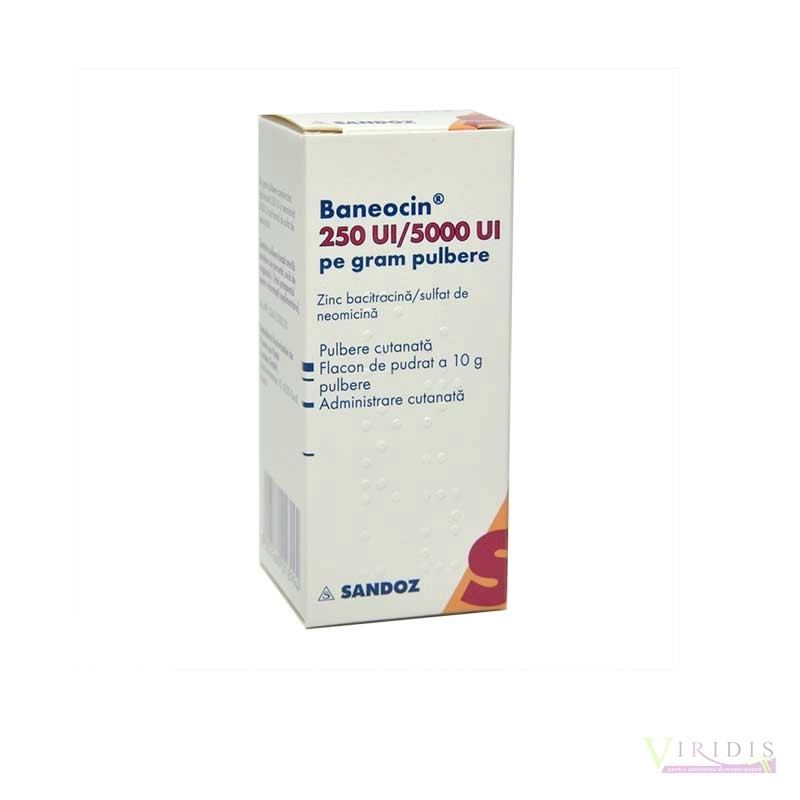 Baneocin 250 Ui/5000 Pulbere Cutanata 10gr