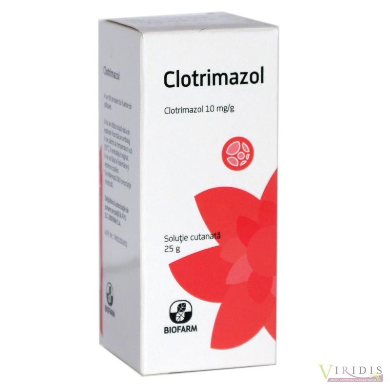 Clotrimazol 10mg/g Solutie cutanata 25g