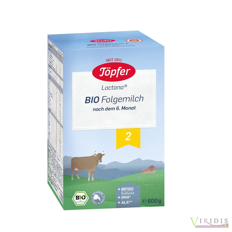 Lapte Praf, Topfer - Lactana Bio 2 - 600gr