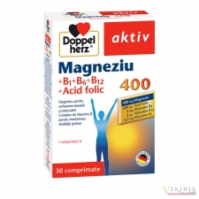  Magneziu 400+B1+B6+B12+Acid Folic - Doppelherz- 30 Tablete