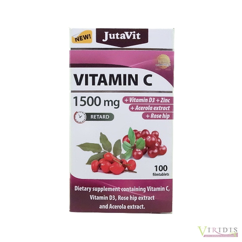 Vitamina C, 1500mg Macese+acerola, 100 tablete