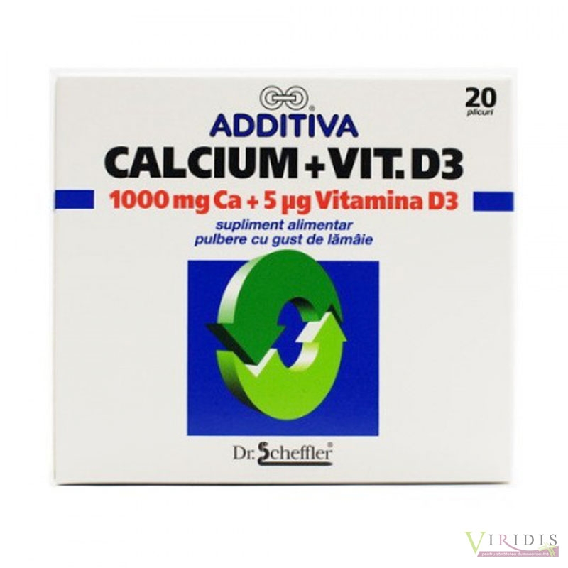 Calcium + Vit. D3 1000mg Additiva x 20 Plicuri