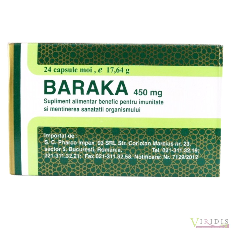 Baraka mg, 24 capsule (Imunostimulatoare) - coronatravel.ro
